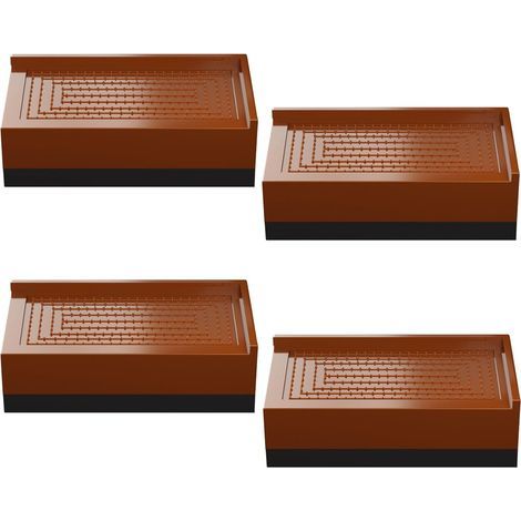 rechteckige, braune Möbelfüße – Höhe +40 mm – für Sofa, Couchtisch, Kleiderschrank, Bett, Schreibtisch (1/5)
