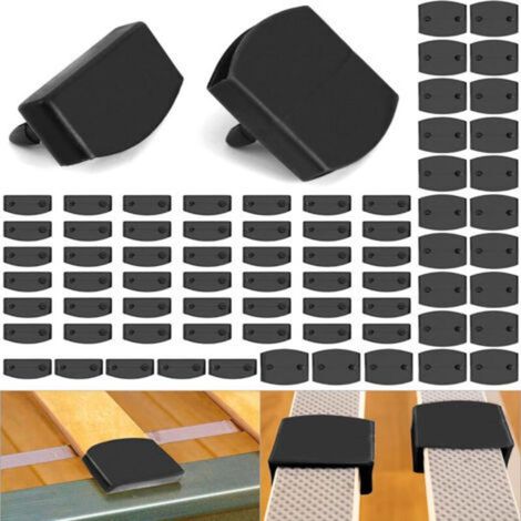 Pair Capuchons pour lattes de sommier – Lot de 72 pièces : 48 embouts + 24 supports en polyéthylène – Compatible lattes 5,3 à 5,5 cm (1/5)