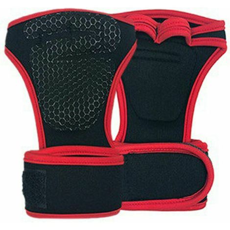 Gants d'entraînement d'haltérophilie ventilés, - entraînements de gym, entraînement croisé, soutien des mains - Rouge L (1/5)