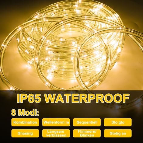 Wolketon LED Lichtschlauch Außen Innen,240 LEDs Wasserfest LED Schlauch,Partylicht Dekobeleuchtung Weihnachten,WarmWeiß 30m (1/2)