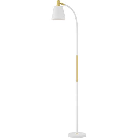 Lampadaire double E27 réglable en hauteur 127-160 cm avec interrupteur blanc