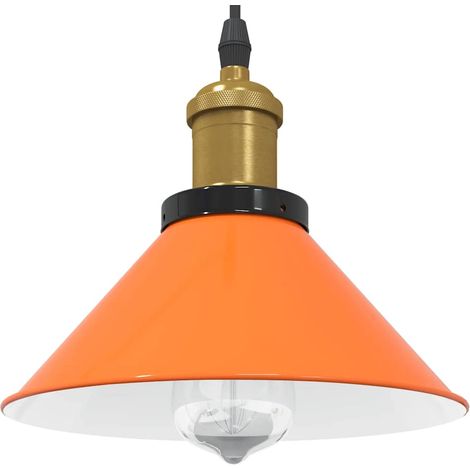 Pendelleuchte Höhenverstellbar E27 Orange Glänzend Ø22cm Metall (1/5)