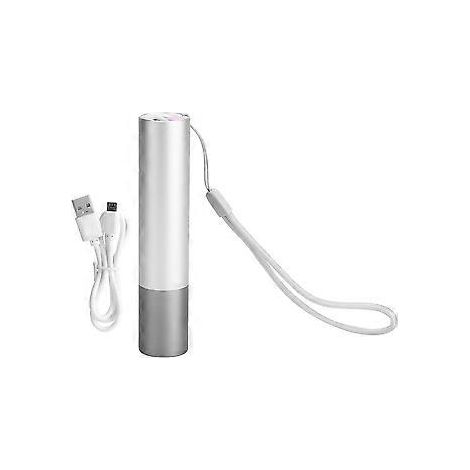 Tragbare LED-Taschenlampe mit eingebautem Akku, USB-Ladefunktion, Notfalllampe (silber) (1/5)