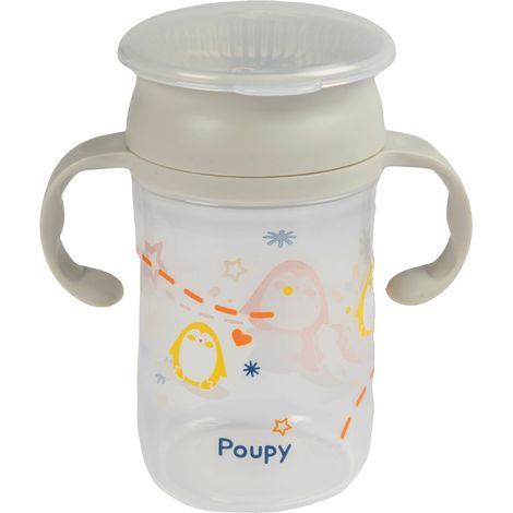 POUPY Tazza Magica con Manici 360 ml Bicchiere Antigoccia Ideale Bambini (1/5)