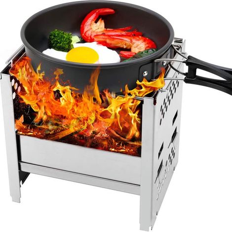 Grill À Charbon Pliable - Tablette De Barbecue Extérieur En Acier Inoxydable - Pour Camping Pique-Niques Plage - 20 X 15,5 X 18 Cm - 1 Pièce (1/5)