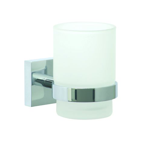 Porte-verre nwb Pro 030 P03145 chromé , avec technologie de fixation pour collage
