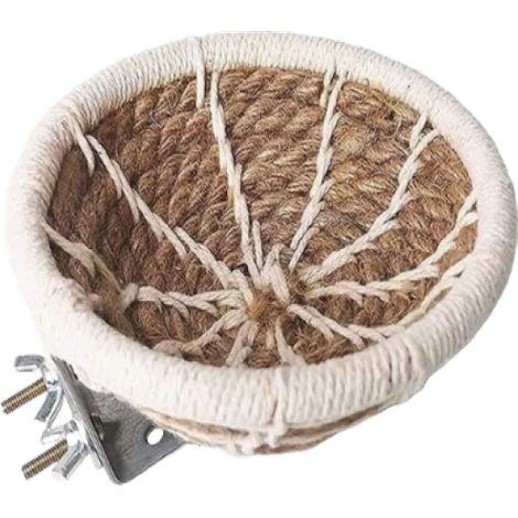 Nido per uccelli in paglia traspirante per l'estate, cuccia per pappagalli (30 cm)