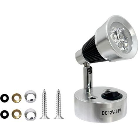 Applique Murale - Lampe De Lecture LED 12 V - Pour Caravane Camping-Car Bateau Yacht - Orientation 90° - Fixation Murale Par Vis - 1 Pièce (1/5)