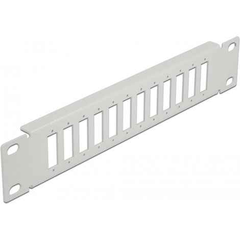 Delock Panel de conexiÃ³n de fibra Ã³ptica de 10 y 12 puertos para SC Duplex / LC Quad 1U gris