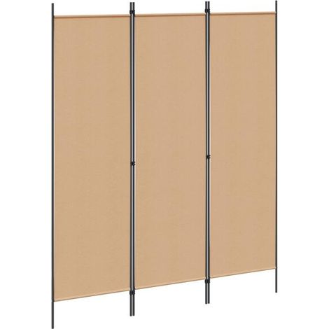 Paravent en Tissu Beige 150 x 180 cm Séparateur de Pièce