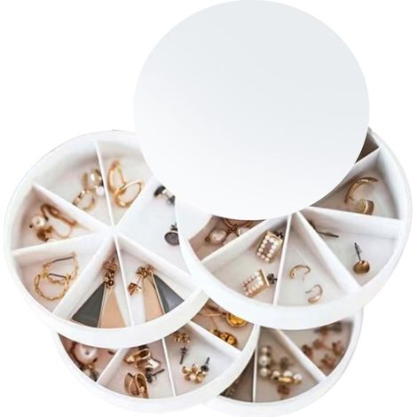 Boîte de rangement de bijoux en velours anti-poussière, organisateur multicouche, support de grande capacité pour colliers, boucles d'oreilles, bagues, blanc (1/5)