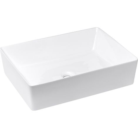 Vasque à poser Slim 55x39 cm sans trop-plein, blanc, SAT Triomini (SLM5539) (1/4)