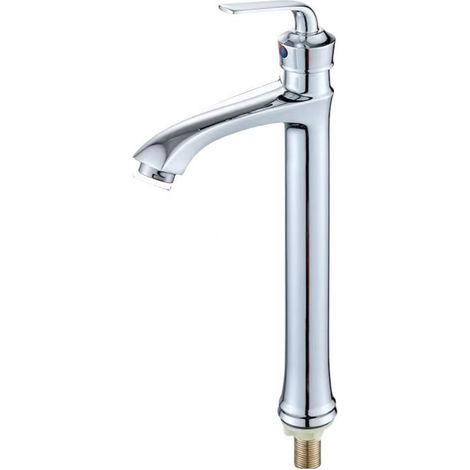 Robinet de lavabo, lavabo monotrou avec vanne d'eau froide unique, robinet sous comptoir avec vanne d'eau froide unique robinet haut de gamme électroplaqué pour théière à eau froide unique.