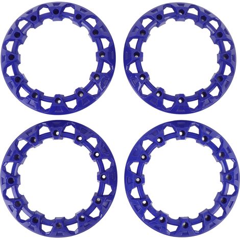 4 pièces 8 pouces ATV garniture de roue moyeu Protection décor résistant aux rayures en plastique enjoliveur couvercle universel pour Go Kart bleu (1/5)