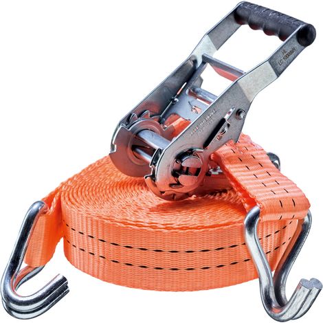 Gr .4 Meter RATSCHEN-ZURRGURT, 2-TEILIG MIT SPITZHAKEN orange CARGO LASHING BELT (1/2)