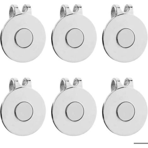 6 Pièces Clips de Chapeau de Marqueur de Balle de Golf, Marqueur de Balle Magnétique Support de Marqueur de Balle de Golf pour Cha (1/4)