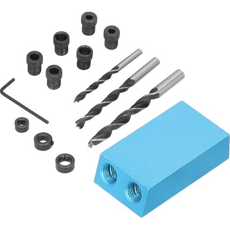 Kit de gabarit de perçage oblique 15°, guide de forage pour trous inclinés, outil de menuiserie à bois, ensemble de 2 pièces pour bricolage (1/5)