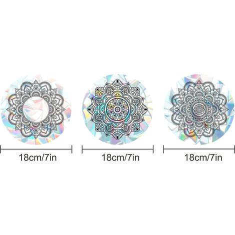 Regenbogen-Mandala-Fensteraufkleber zur antistatischen Kollisionswarnung in Küche, Esszimmer und Schlafzimmer (1/4)