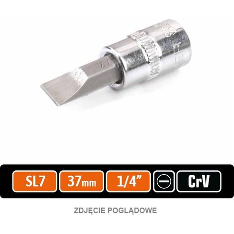 Llave de vaso de 1/4" con punta SL de 37 mm/SL7/teger (1/2)