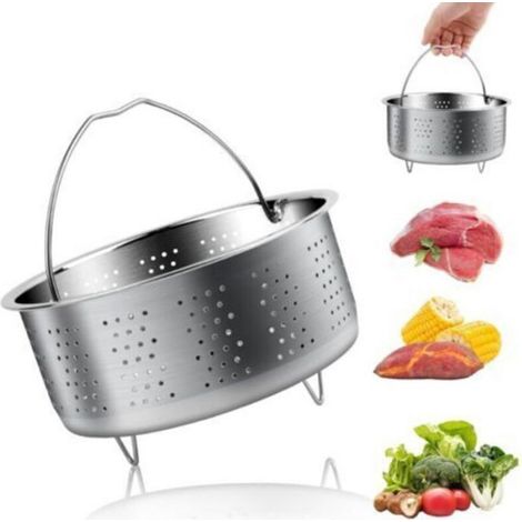 Cesta De Vapor - Acier Inoxydable 304 - Pour Cocotte Minute - Diamètre 17,5 Cm - Avec Poignée - 1 Pièce (1/4)