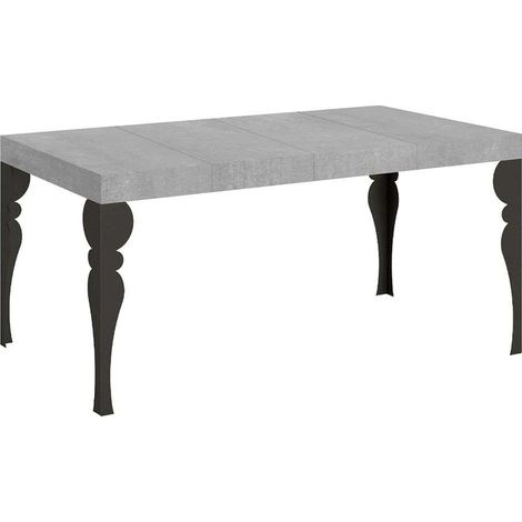 Tavolo allungabile 120/380x90 cm Paxon Premium cemento gambe antracite (1/4)