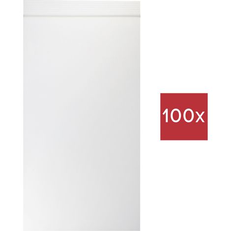 Druckverschlussbeutel ohne Beschriftungsstreifen (L x B) 200 mm x 100 mm Transparent Polyethylen  10