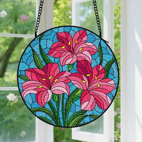9cm Ornement Accroche-Soleil, Suspension Vitrail pour Fenêtre, Accroche-Soleils pour Fenêtres Ornements Suspendus, Décoration de Fenêtre  Cadeau pour Passionnés de Fleurs, Cadeaux pour Mère et Grand-M (1/5)
