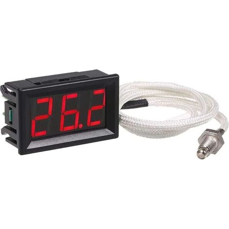 Bardusch-XH B310 Thermomètre Numérique Industriel, 12 V  30800 °C K type M6 Testeur de Thermocouple Affichage LED Thermographe (1/5)