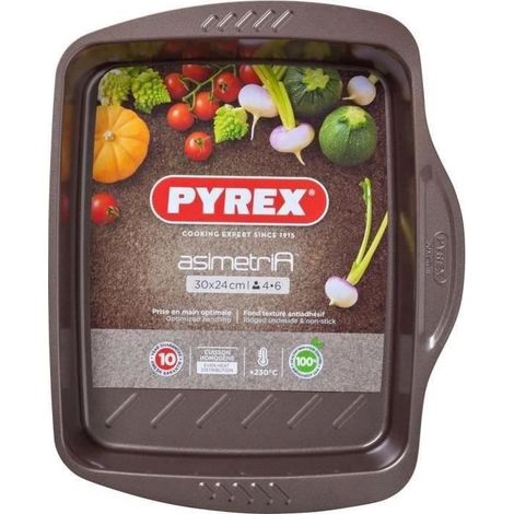 Pyrex Plat Rectangulaire Antiadhésif 24x30 cm Marron Noir (1/4)