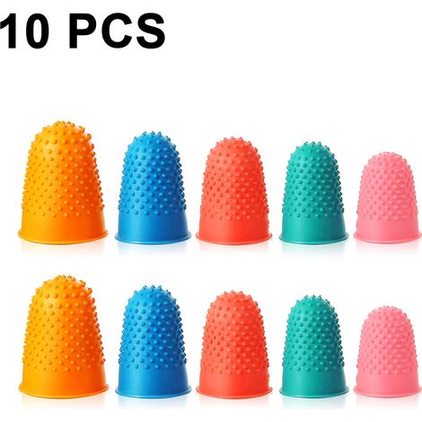 Lot de 10 protège-doigts en caoutchouc antidérapants et réutilisables, pour les doigts gauche et droit, idéaux pour les débutants en piano et guitare. Accessoires pour guitare