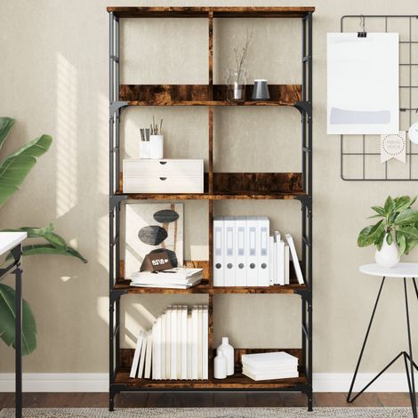 vidaXL Bücherregal Eiche Rauch 78,5x33x153 cm aus Ingenieurholz (1/5)