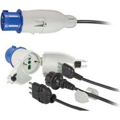 1PZ ADATTATORE INDUSTRIALE SPINA 2 POLI + TERRA 16A PER PRESA SCHUKO IP44 - 16A colore blu 73020