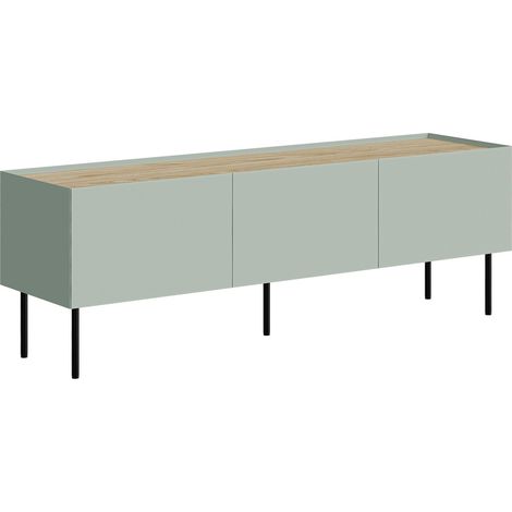 Mueble TV Melbela 106, Olivo claro + Roble, Número de puertas: 0, Número de cajones: 0, 150x52x40cm