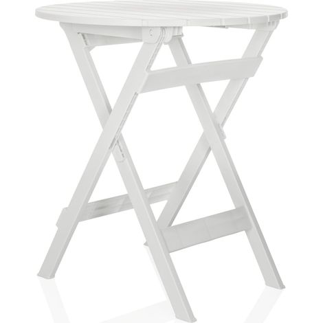 Gartentisch / Klapptisch TRAVANO T Kunststoff weiß hjh LIVING (1/5)
