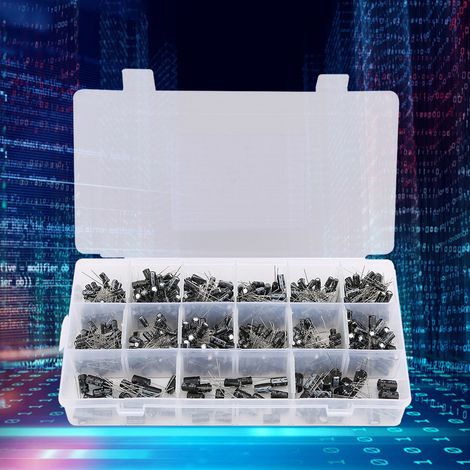 540-teiliges universelles Aluminium-Elektrolytkondensatoren-Sortiment 0,1 µF 50 V – 470 µF 16 V mit Aufbewahrungsbox (1/5)