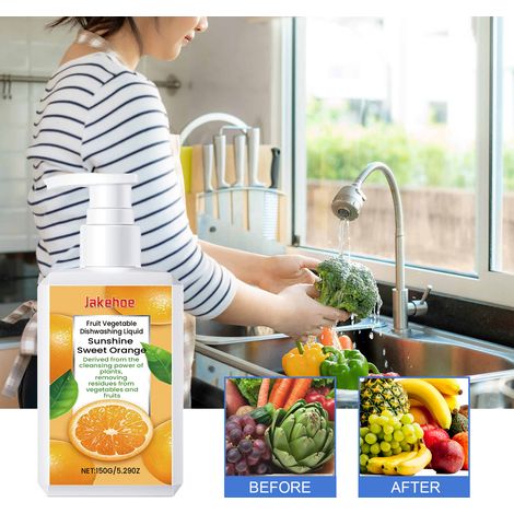Spülmittel für Obst und Gemüse, schonend zu den Händen, entfernt Pestizidrückstände, Haushaltsspülmittel – 150 g -- DE (1/5)