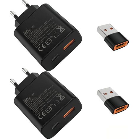 45W Chargeur USB C 18W USB A Adaptateur,pour:15/Pro/Pro Max/Plus,iPad,Moto,Chargeur Rapide,Noir (1/5)