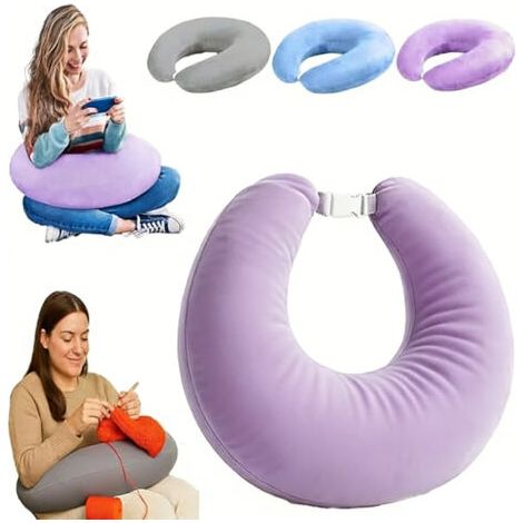 Oreiller ergonomique cervical mémoire forme velours cristal doux soutien nuque et bras confort lecture et jeux coussin (1/5)