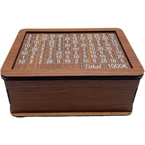 Tirelire - Coin Bank - Bois - Élégante - 17x12.5x7cm - Pour enfants et adultes (1/4)