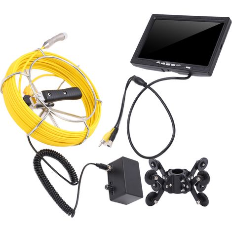F927DABTX 7-Zoll-DVR-Industrie-Endoskop-Kit IP68 Kanalinspektions-Videokamera mit Selbstausgleich, AC100-240V, EU-Stecker, 20 m / 65,6 Fuß (1/5)