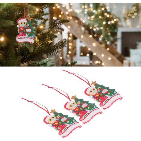 Set aus 3 niedlichen und eleganten Schneemann- und Weihnachtsbaummasken-Anhängern aus PVC mit Schlaufe, Weihnachtsdekoration X2094 (1/5)