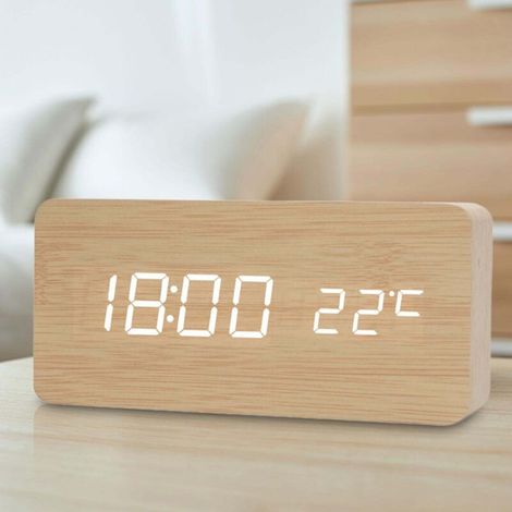 Réveil rétro créatif silencieux, horloge LED lumineuse marron vintage, idéale pour chambre, bureau ou salon, décoration élégante