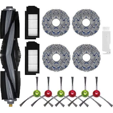 Kit d'accessoires Rechange pour Ecovacs Deebot X1 Omni, X1 e Omni, X1 Turbo, T10 Turbo/Omni Robot Aspirateur, 1 Brosse, 2 Filtres, 6 Brosses Latérales, 4 Chiffons Serpillères, 1 Brosse Nettoyage (1/5)