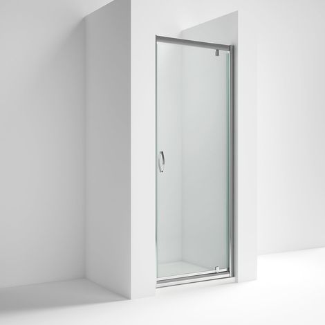 Nuie Ella Pivot Shower Door 900mm Wide Chrome Profile - 5mm Glass (1/5)