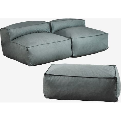 SKLUM Dojans 2-teiliges modulares Sofa und Pouf Grün Éter                                  