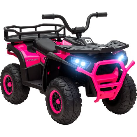 AIYAPLAY 12V Kids Quad Bike w/ 4 Suspension Wheels, for 3-5 Years, Pink (1/5)