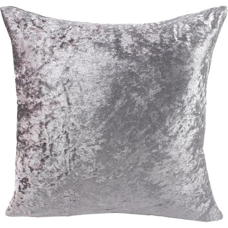60x60cm courte housse de coussin velours peluche carré pour canapé-lit gris argenté (1/5)