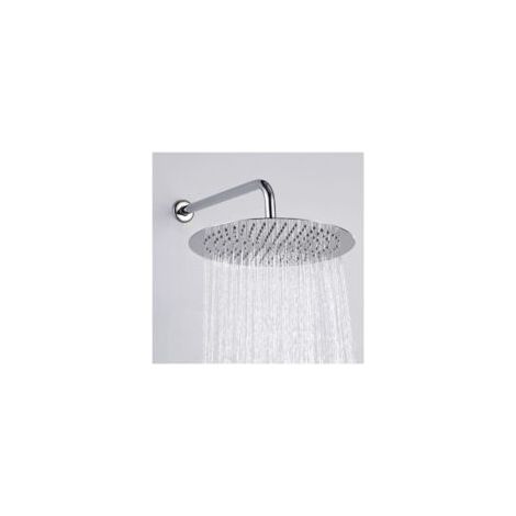 Leistungsstarker Duschkopf, 8 Zoll runder Duschkopf aus Edelstahl AISI304, 20 x 20 cm feiner Regenduschkopf, fest installierter wasserdichter Duschkopf - Crezuo