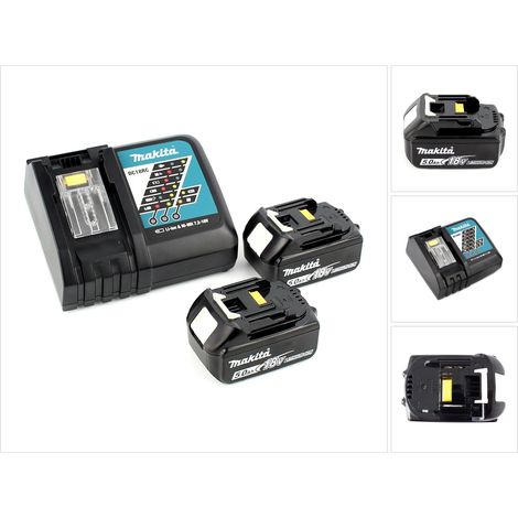 Makita Power Source Kit Li 18V mit 2x BL1850B Akku 5,0Ah + DC18RC Ladegerät ( 197570-9 )
