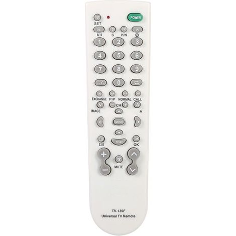 Télécommande TV intelligente universelle, 1 pièce, contrleur de remplacement TV-139F blanc (1/4)